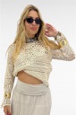 maglia con manica lunga macrame'